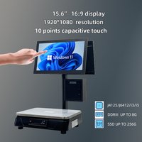 Báscula Electrónica para Carnicería CSS, Caja Registradora POS Multi-Idioma con Pantalla Táctil, Impresora de Etiquetas de Código de Barras, Reconocimiento por IA
