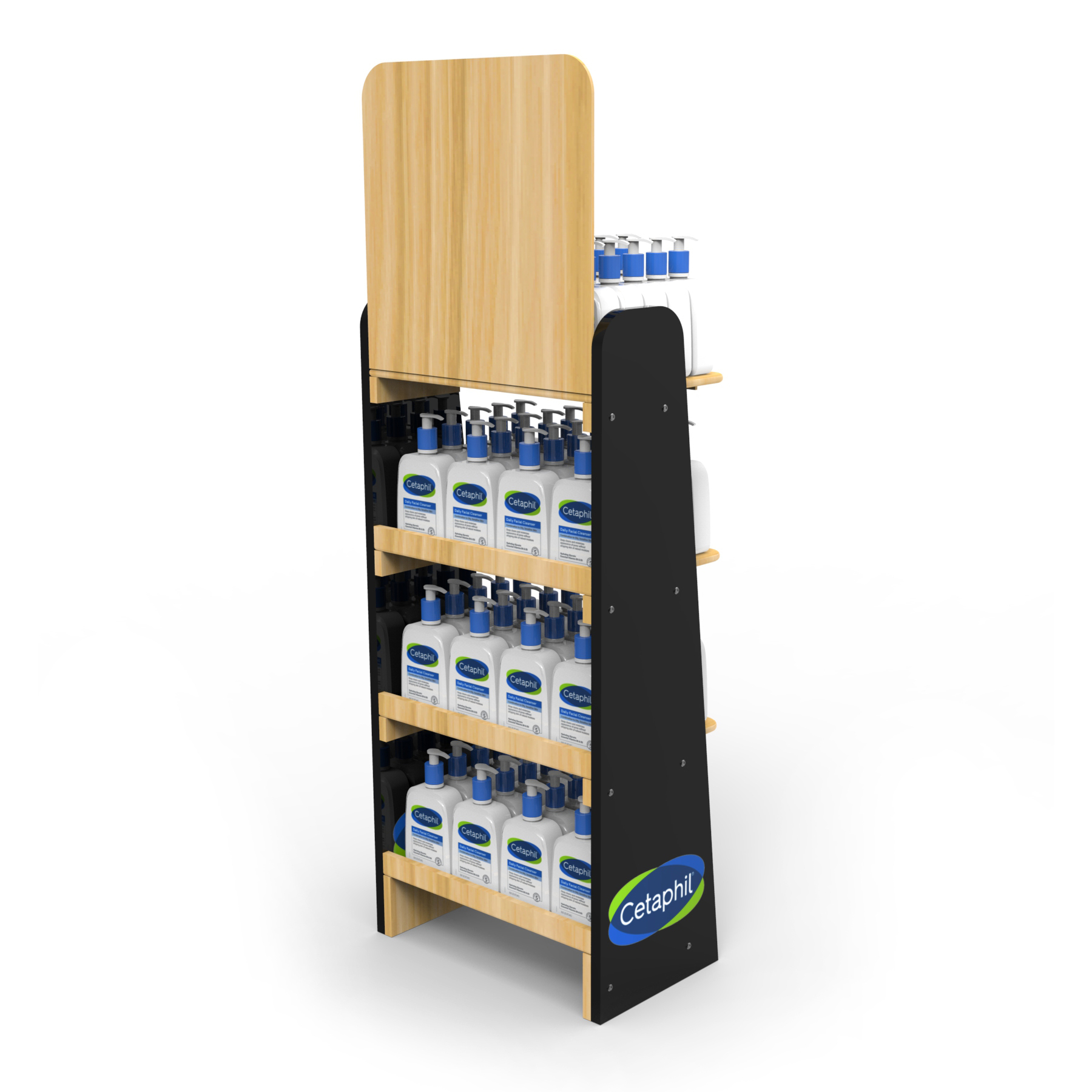 Skin Care Product Wood Display Rack for Facial Cleanser — view 4