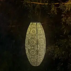 Nicro özel asılı lamba gölge ev açık hava bahçe dekorasyonu su geçirmez Hallow Out Oval şekilli kalınlaşmış kağıt güneş fener