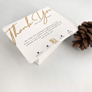 Papier de conception de <span class=keywords><strong>texte</strong></span> imprimé personnalisé cartes de <span class=keywords><strong>remerciement</strong></span> avec logo en feuille d'or cartes d'invitation de <span class=keywords><strong>mariage</strong></span> de luxe cartes de vœux - Product Image 3