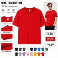 T-shirt unisexe personnalisé en coton peigné 100% tissé, 220g, écologique, respirant, pour le fitness, tailles S-4XL, vente en gros