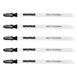 Lama lunga per seghetto alternativo per metalli fini, 5 pezzi HSS 21 TPI - Product Image 1