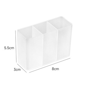 Organisateur de cosmétiques mural, boîte de rangement en plastique avec séparateurs pour pinceaux de maquillage, rouge à lèvres, outils pour sourcils, design simple - Product Image 5