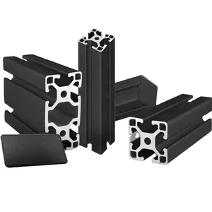 6m personalizado extrusão preto anodização industrial quadro de alumínio 3030 4040 4080 8080 fabricante de perfis de extrusão de alumínio