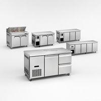 Réfrigérateur commercial en acier inoxydable sous le comptoir porte simple Double tiroir refroidisseur de plan de travail pour