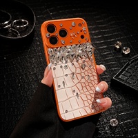 Étui de téléphone personnalisé en cuir de crocodile synthétique de luxe antichoc pour iPhone