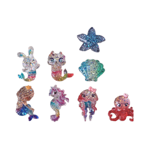 Miniature kawaii sirène flatback résine cabochon princesse canard licorne dessin animé slime charme pour bijoux coque de téléphone autocollant de chaussure - Product Image 1