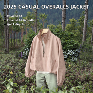 Chaqueta cortavientos transpirable de carga corta Primavera Verano 2025 monos sueltos Casual de secado rápido de alta calidad de invierno de peso pesado - Product Image 2