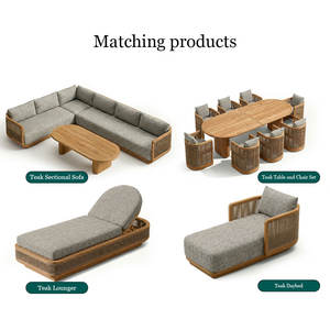 Ensemble <span class=keywords><strong>de</strong></span> canapés <span class=keywords><strong>de</strong></span> patio <span class=keywords><strong>de</strong></span> luxe <span class=keywords><strong>pour</strong></span> hôtel, base en teck massif, corde tressée, résistant aux intempéries, <span class=keywords><strong>pour</strong></span> resort - Product Image 3