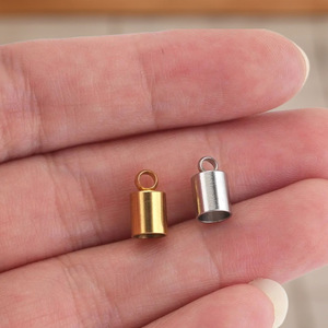 Wholesale DIY <b>Bracelet</b> Necklace Jewelry <b>Making</b> Accessories Stainless Steel Leather End Cap Pendant Clock <b>Bead</b> Chain End Caps - Product Image 5