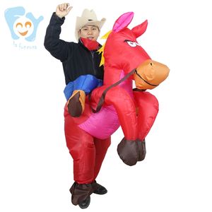 Costume da cavallo da equitazione da Cowboy gonfiabile per adulti Unisex a 5 colori - Product Image 4