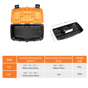 Boîte à outils en plastique à double compartiment AIRAJ, organiseur de rangement pour outils de quincaillerie - Product Image 2
