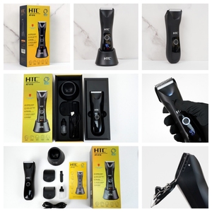 एचटीसी एट-018 पुरुषों के शरीर को शेवर दो-स्पीड एलसीडी शरीर के बाल ट्रिमर सिरेमिक ब्लेड ipx7 - Product Image 5