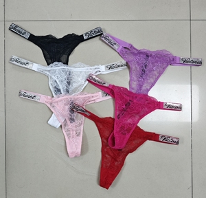 Bán buôn phụ nữ sang trọng thong G-string Victoria <span class=keywords><strong>c</strong></span>ủa bí mật lấy <span class=keywords><strong>c</strong></span>ảm hứng từ Rhinestone sexy quần lót ren với logo thương hiệu - Product Image 2