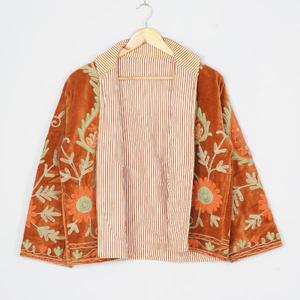 <b>Women</b> Velvet Suzani Embroidered Jacket Handmade Boho Ethnic Floral Vintage Short <b>Coat</b> Luxury Festival Wear Custom Wholesale - Product Image 6
