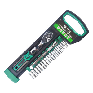 Socket Wrench <b>Set</b> 1/2 In Drive 12 <b>Pc</b> Chrome Plated Chromium Vanadium Steel Automotive Repair - Product Image 5