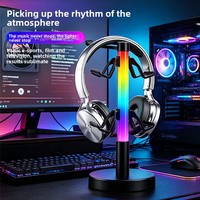 Soporte para Auriculares RGB con Controlador, Sincronización Musical, LED Activado por Sonido, Organizador para Gamers, Accesorios para Escritorio