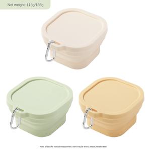 Hot Sale Food Grade Portable Foldable Silicone Food Storage Containers <b>Collapsible</b> <b>Bowl</b> with Lid for Outdoor Camping and Picnic - Product Image 4