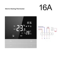 Tuya Akıllı Uzaktan Ses Kontrollü Termostat WiFi Mobil LCD Dokunmatik Sıcaklık Kontrol Cihazı Yerden Isıtma Android PC Oteller Bar