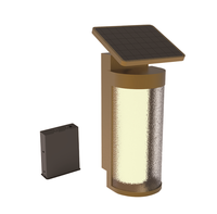Lampe murale LED solaire extérieure IP44 2W en acier inoxydable 201 avec diffuseur en verre pour aménagement paysager et villa, garantie 3 ans