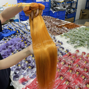 <span class=keywords><strong>Extension</strong></span> di <span class=keywords><strong>Capelli</strong></span> Umani Remy Brasiliani Luxefame, Ondulati, con Chiusura in Pizzo Svizzero Arancione, Lunghezza 8-40 Pollici - Product Image 1