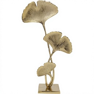 Interior decorativo de aluminio hoja de arce planta escultura vajilla Showpiece y objeto decorativo Precio de Venta caliente - Product Image 1