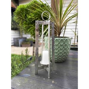 Accesorios de decoración más vendidos, farol de vela para centros de mesa de piso de boda, decoraciones, candelabro niquelado de Venta caliente - Product Image 3