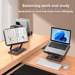 Nouveau <span class=keywords><strong>support</strong></span> de <span class=keywords><strong>livre</strong></span> en bois rotatif à 360 degrés, <span class=keywords><strong>support</strong></span> pliable portable pour <span class=keywords><strong>tablette</strong></span> PC, <span class=keywords><strong>support</strong></span> de lecture réglable avec boîte de rangement - Product Image 4