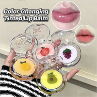 Lip Balm Alami Grosir, Lipstik Buah-Buahan, Formula Jelly Pengubah Warna, Melembapkan, Tahan Air, Kosmetik Lip Balm