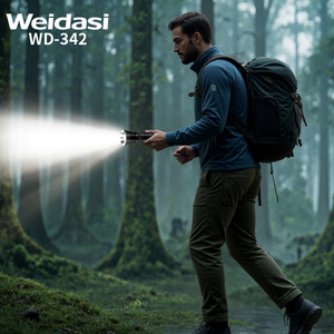 Weidasi Nhựa Hiển Thị Điện Tử Có Thể Sạc Lại Di Động Không Thấm Nước Torch Ánh Sáng Dài Phạm Vi Mạnh Mẽ LED Đèn Pin - Product Image 1