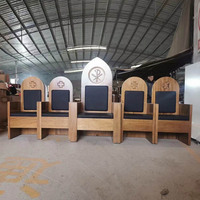 Chaises de pasteur en bois avec siège en cuir, mobilier d'église pour théâtre, chapelle, salles de culte chrétien