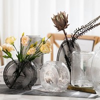 Ensemble de vases en verre géométriques créatifs, vase décoratif pour arrangement floral de table nordique