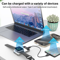 Chargeur portable pour Apple Watch Power Bank avec câble intégré Accessoires de porte-clés de voyage Batterie pour Apple Watch Noir
