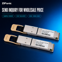 Modul Transceiver Optik 400G QSFP112 VR4 850nm Multimode MPO-12 50m 400Gbps untuk Uplink Rak ke Rak di Pusat Data