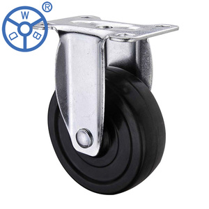 WBD 1 roues de chariot de 2 pouces, roues de roulette en caoutchouc solide à tige hantée légère avec frein latéral - Product Image 2