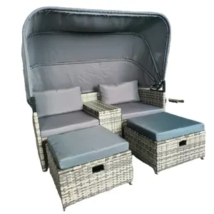 foldable Canopy Companion Sofa Daybed Set with Ice Bucket