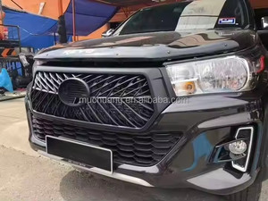 Nouveau Pare-chocs Avant Sportif Hilux Rocco 2019 avec Cadre de Calandre LED en ABS, Accessoires de Garniture Extérieure Homologués Chrome+Noir+Argent - Product Image 5