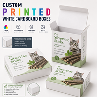 Boîte en carton blanc rigide pour bâtonnets de Silvervine pour animaux de compagnie, grande taille, en carton ivoire, étui pliable en papier, personnalisable et imprimé