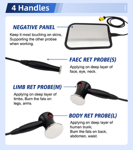 Dispositivo de Terapia de Transferencia Eléctrica Capacitiva y Resistiva de 448 kHz, Pantalla de 7.5 Pulgadas, 3 Sondas S/M/L + Placa Negativa para Uso en Salón y Hogar - Product Image 3