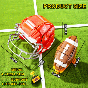Set <span class=keywords><strong>de</strong></span> Construcción <span class=keywords><strong>de</strong></span> Bloques <span class=keywords><strong>de</strong></span> Fútbol Americano <span class=keywords><strong>de</strong></span> 1038 Piezas, Casco y Balón, Juguete Deportivo, Modelo <span class=keywords><strong>de</strong></span> Exhibición DIY, Regalo para <span class=keywords><strong>Adolescentes</strong></span> y Adultos - Product Image 4