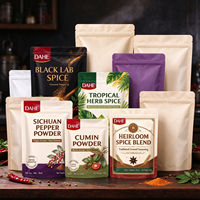 Sachet plat refermable personnalisé imprimé, scellé sur trois côtés, options mat et brillant de qualité alimentaire pour l'emballage de bonbons et d'épices
