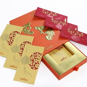 Sobres Rojos de Lujo Vintage para Regalo, Papel Perlado con Tacto de Perla, Paquetes Rojos con Diseño Floral - Product Image 6