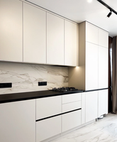 Meubles de cuisine modernes, four encastrable modulaire, micro-ondes, blanc, lot de 2, armoires de cuisine en mélamine en forme de L