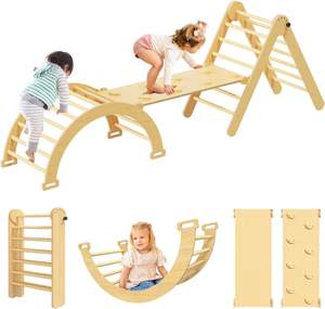 <span class=keywords><strong>Pikler</strong></span> Climbing Triangle Set, Montessori Juego <span class=keywords><strong>de</strong></span> escalada plegable <span class=keywords><strong>de</strong></span> <span class=keywords><strong>madera</strong></span>, Indoor Climbing Triangle Playground Toys Set para niños - Product Image 1