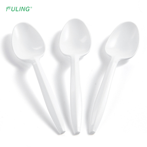 Fuling 2.5g Trọng lượng trung bình nhựa trắng đen muỗng cà phê thực phẩm dùng một lần cấp PP muỗng dùng một lần thiết lập dao kéo - Product Image 3