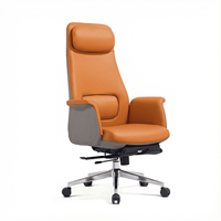Chaise de bureau de direction à dossier haut avec repose-pieds, chaise ergonomique pour patron, soutien lombaire réglable, chaise de bureau inclinable en cuir, chaise de PDG