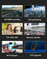 Caméra embarquée double canal ADAS DMS avec vidéo 4G LTE CAT-4, surveillance vidéo en temps réel, GPS de suivi de véhicule avec caméra, garantie 1 an