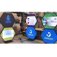 Pantalla LED Hexagonal de forma única, soporte libre, Pantalla LED Hexagonal, sexángulo, cartel de vídeo