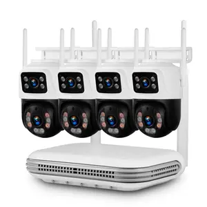 KERUI P6-QQ6 8CH sistem CCTV Wifi, kamera jaringan Nvr 6MP, Kit Wifi NVR, pengawasan Video keamanan, lensa ganda, sistem kamera IP