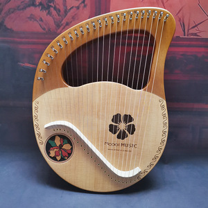 Arpa de Lira de Madera de Melocotón de Alta Calidad con 21 Cuerdas y Patrones Tallados Exquisitos, Instrumento Musical de Cuerda para Regalo - Product Image 1